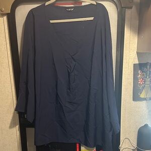 SHEIN Deep Blue V-Neck Top